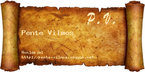 Pente Vilmos névjegykártya